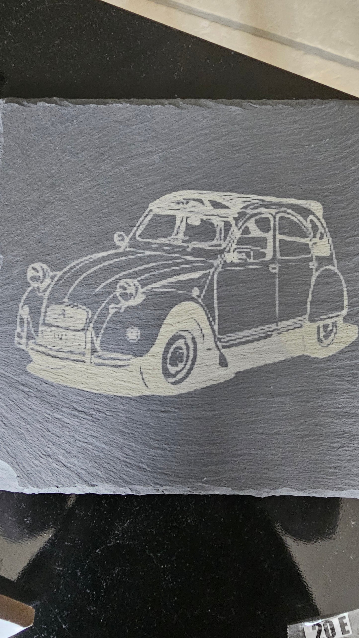 Ardoise gravée 20x20cm