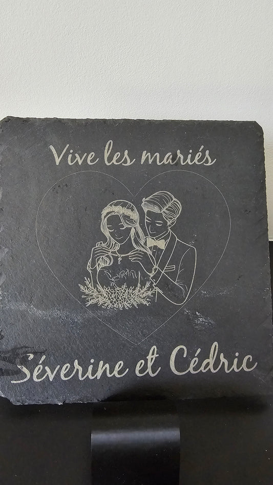 Ardoise gravée 20x20cm