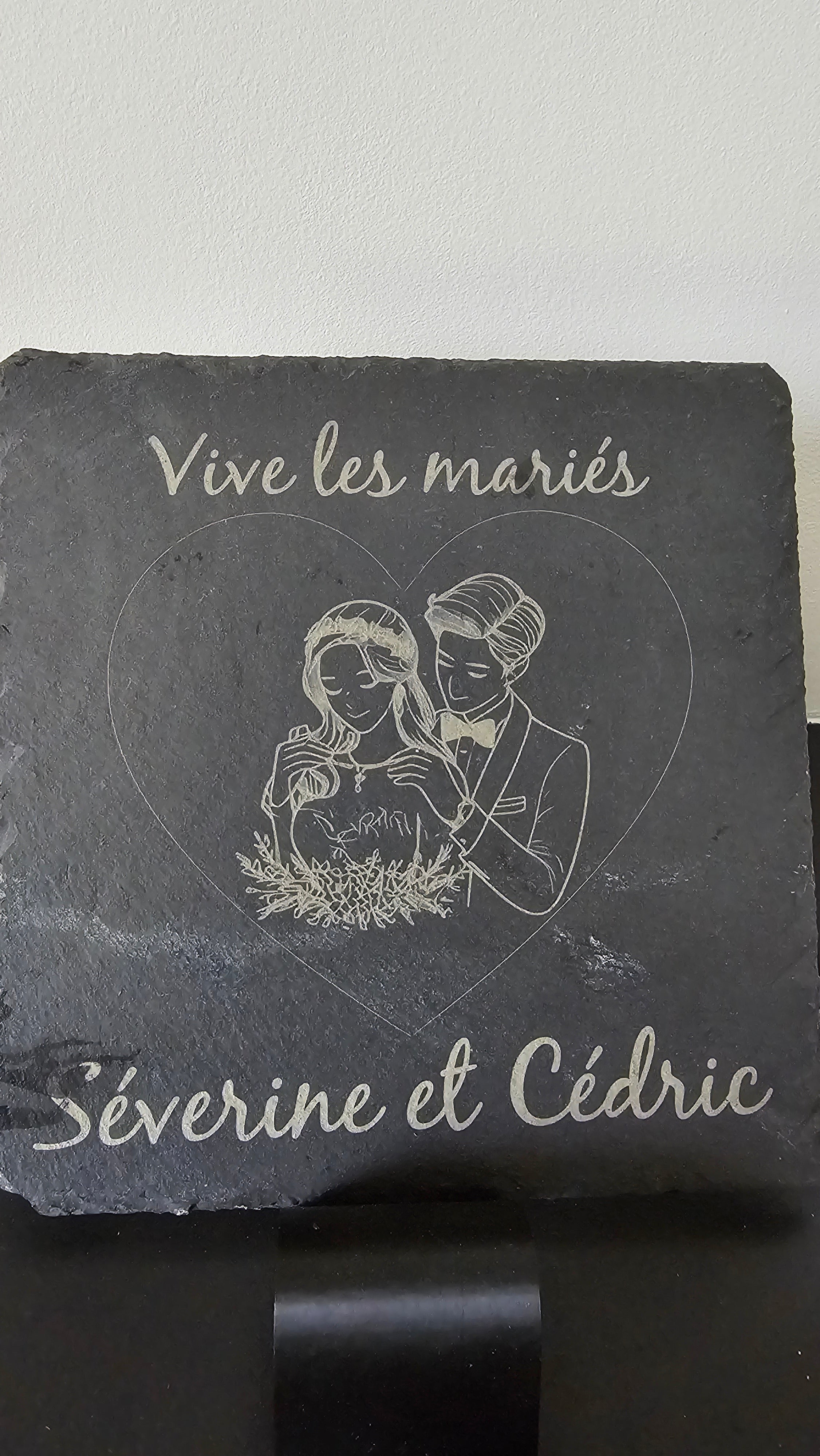 Ardoise gravée 20x20cm