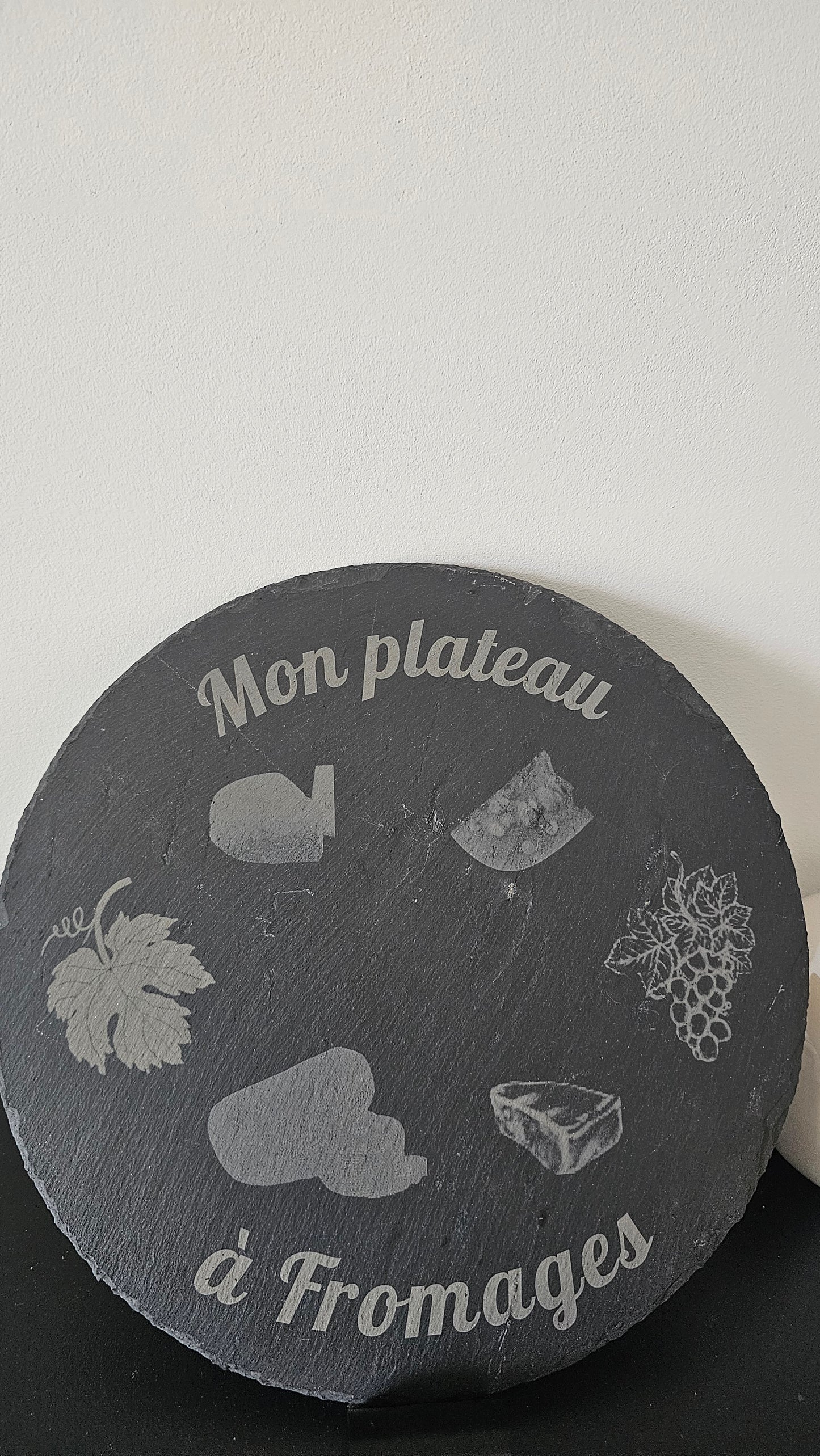 Ardoise ronde gravée 30cm